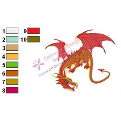 Dragon Fighter Embroidery Design